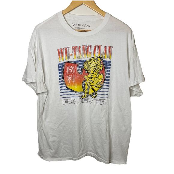 Wu Tang Clan Forever Tiger White T-Shirt Men’s Size XL Hip Hop NYC Rappers RZA - Picture 1 of 9